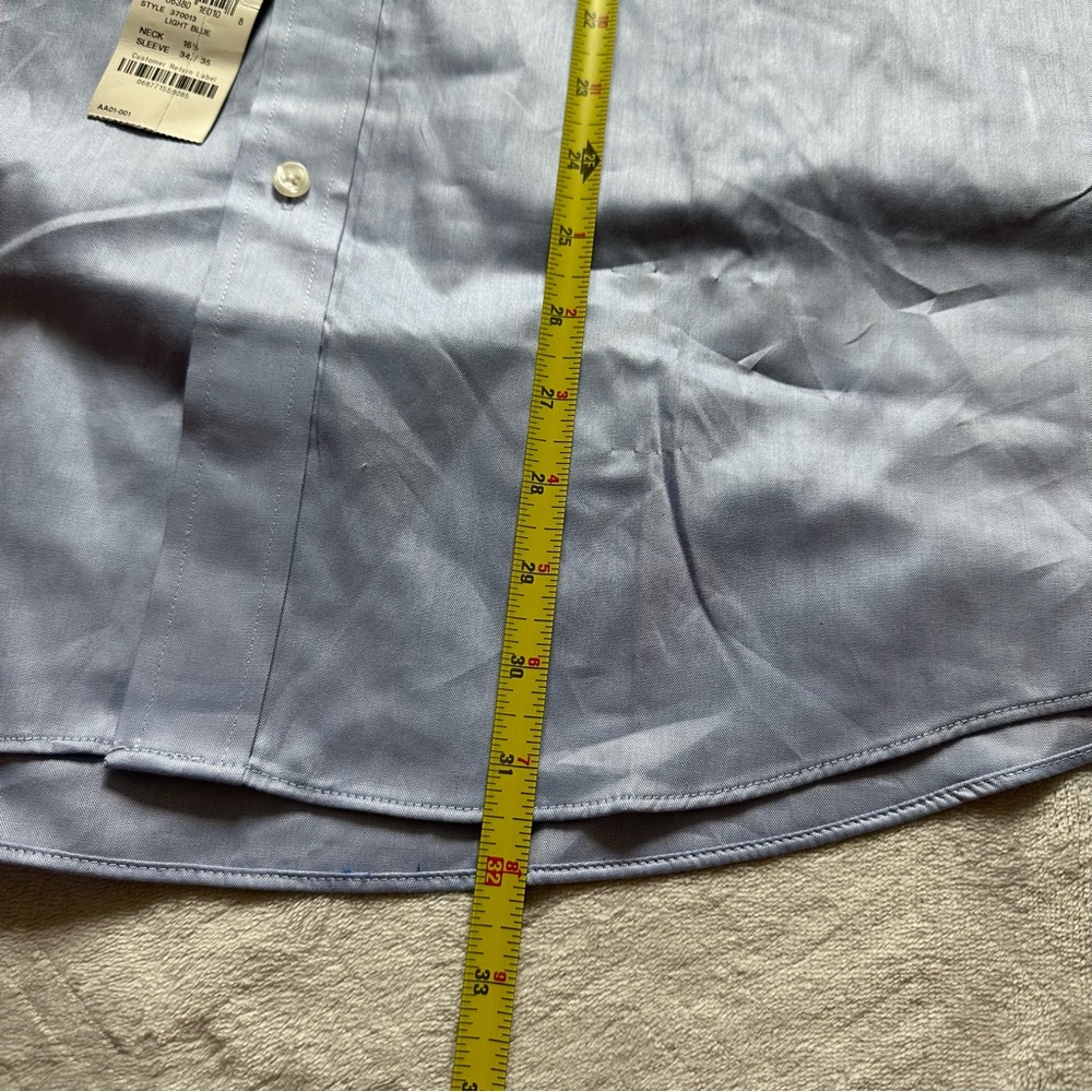 Club Room Men’s Button Down Dress Shirt Light Blue Neck 16.5 - Picture 7 of 10